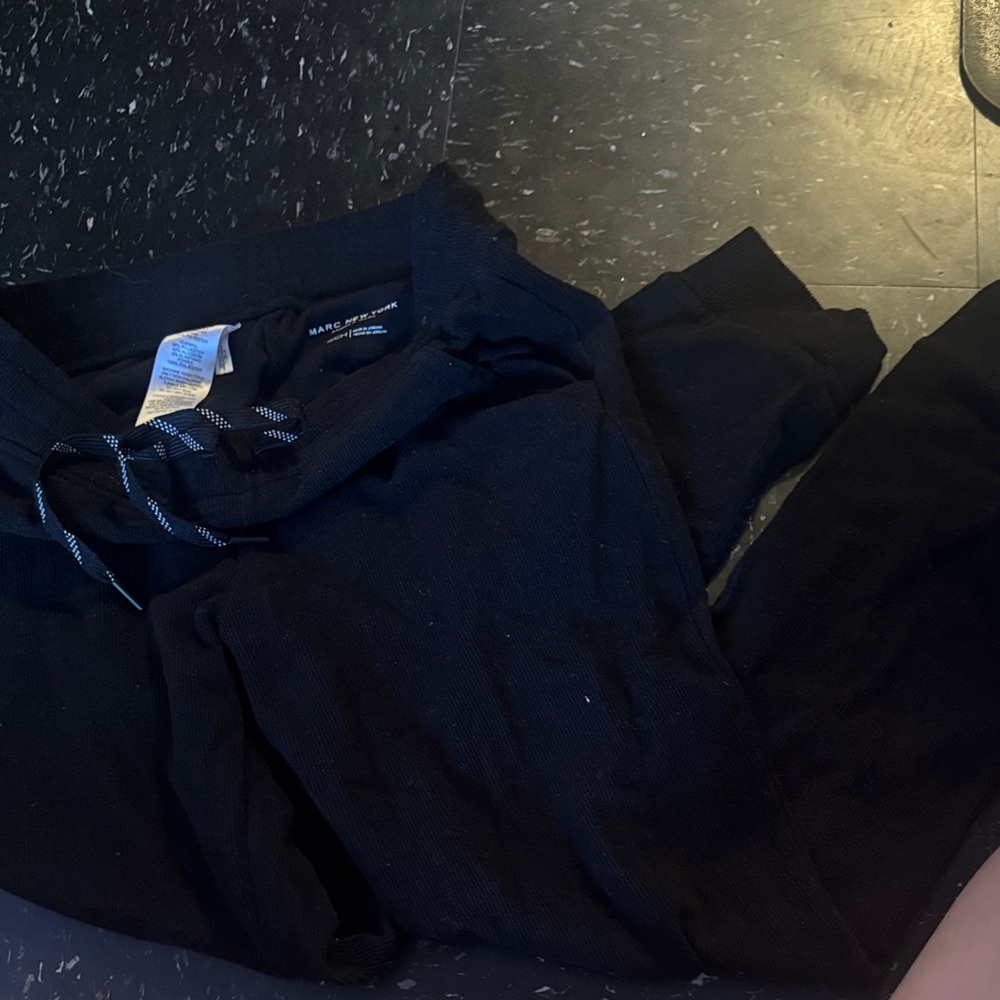 Marc New York Black Women’s Knit Track Pants with Drawstring